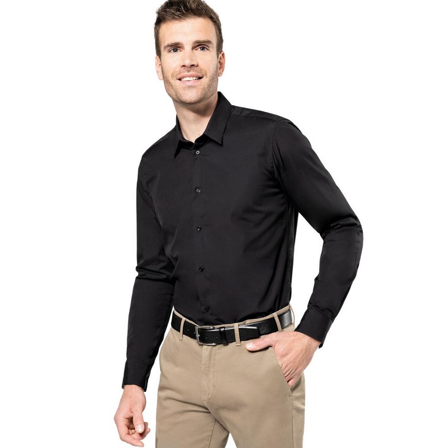 Kariban Camicia maniche lunghe Popeline  