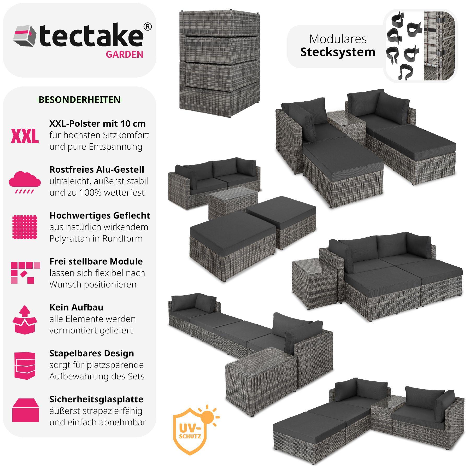 Tectake Canapé de jardin SAN DOMINO modulable  