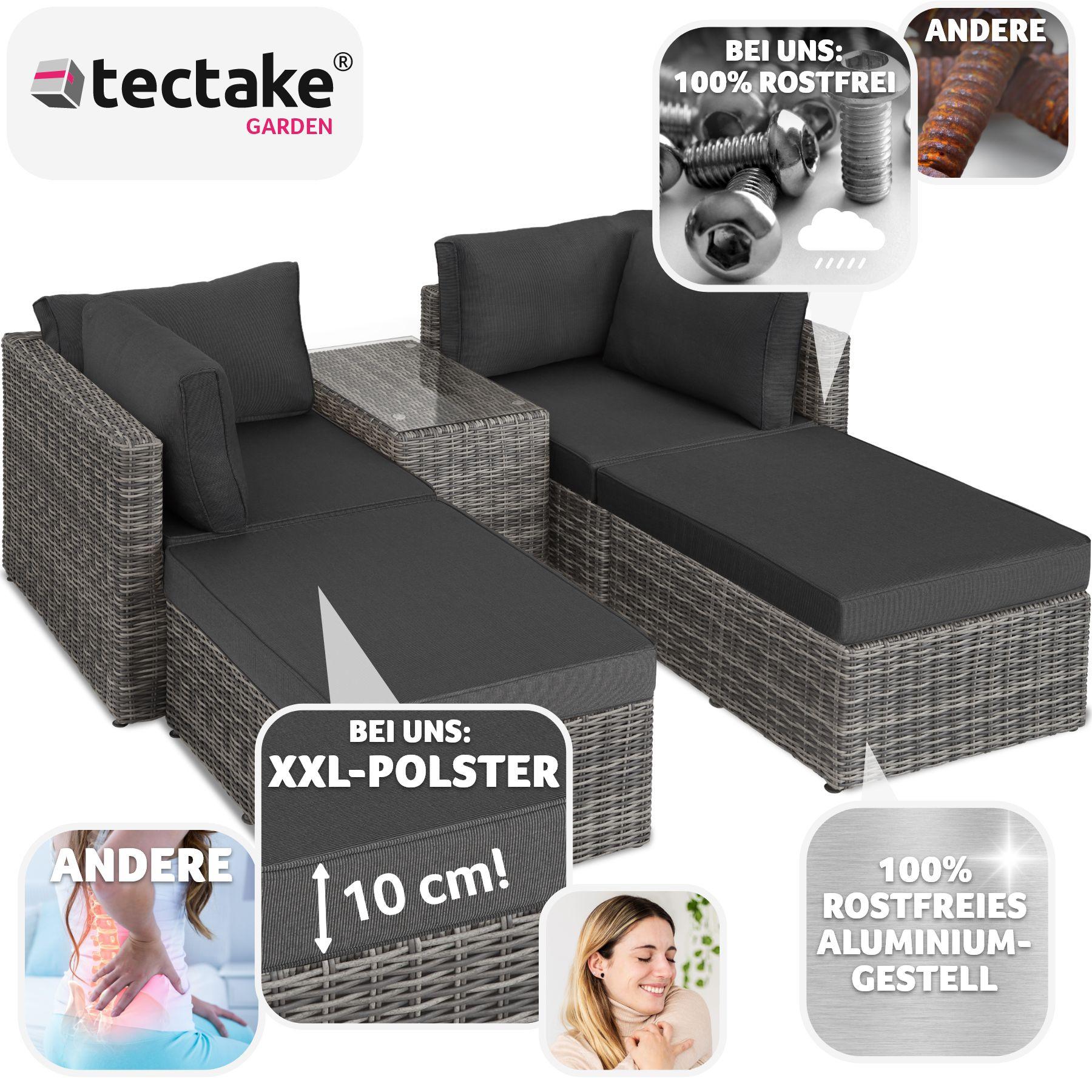 Tectake Canapé de jardin SAN DOMINO modulable  