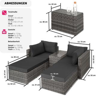 Tectake Canapé de jardin SAN DOMINO modulable  