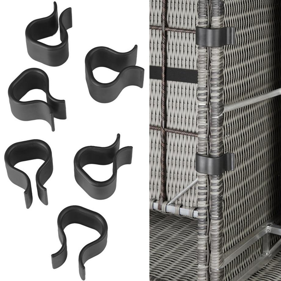 Tectake Aluminium Rattan Lounge San Domino wetterfest und UV-beständig Dicke der Sitzpolster 10 cm  