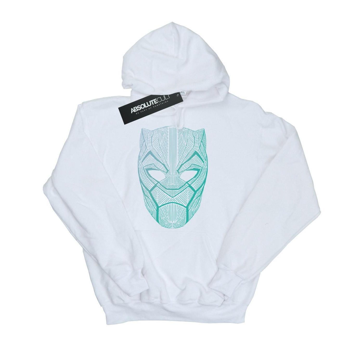 Image of Black Panther Tribal Mask Kapuzenpullover Mädchen Weiss 152-158