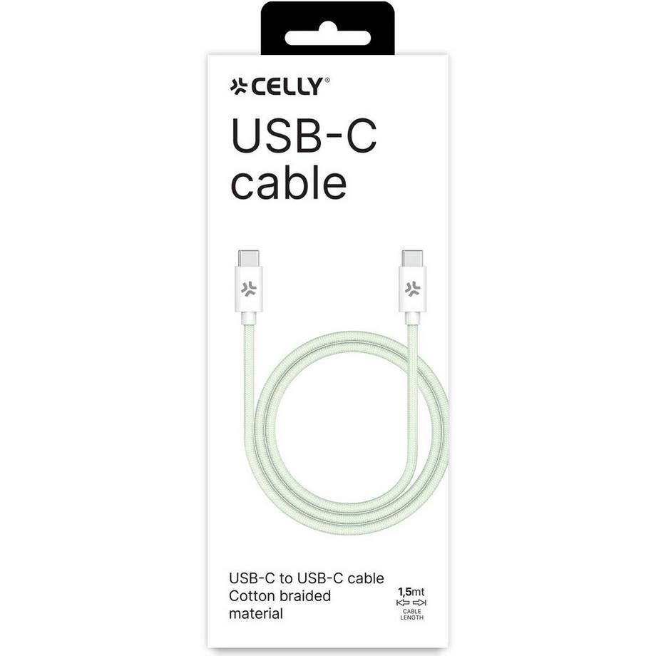 Celly  USB-C - Câble USB-C 60W 1,5 m Vert 