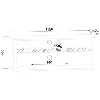 VCM Holz TV Lowboard Rollen Fernsehschrank mobil Rack Konsole Möbel Fernsehtisch Fernseh Phono Glas Folas XL  