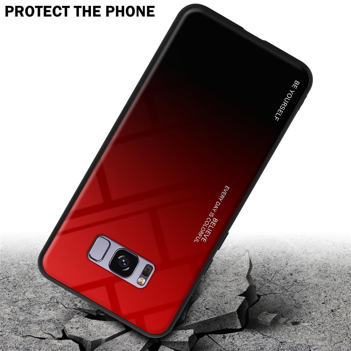 Cadorabo  Housse compatible avec Samsung Galaxy S8 PLUS - Coque de protection bicolore en silicone TPU et dos en verre trempé 