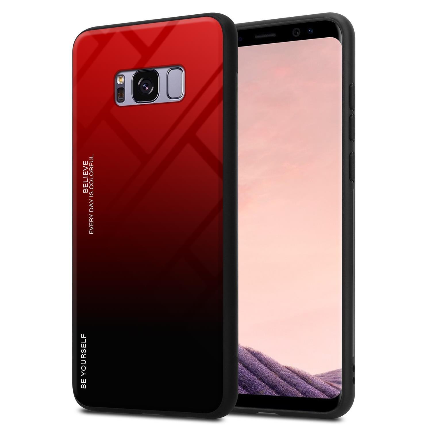 Cadorabo  Housse compatible avec Samsung Galaxy S8 PLUS - Coque de protection bicolore en silicone TPU et dos en verre trempé 