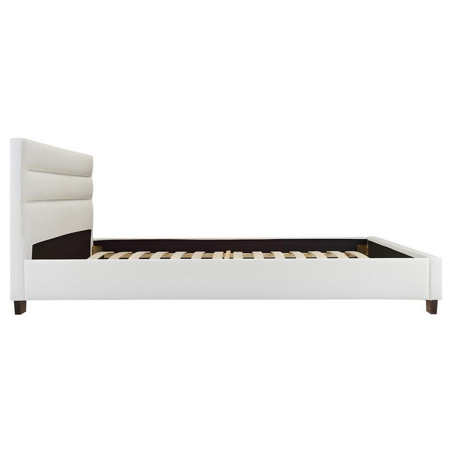 Vente-unique Letto 140 x 190 cm Similpelle Bianco + Materasso - FAUSTIN  