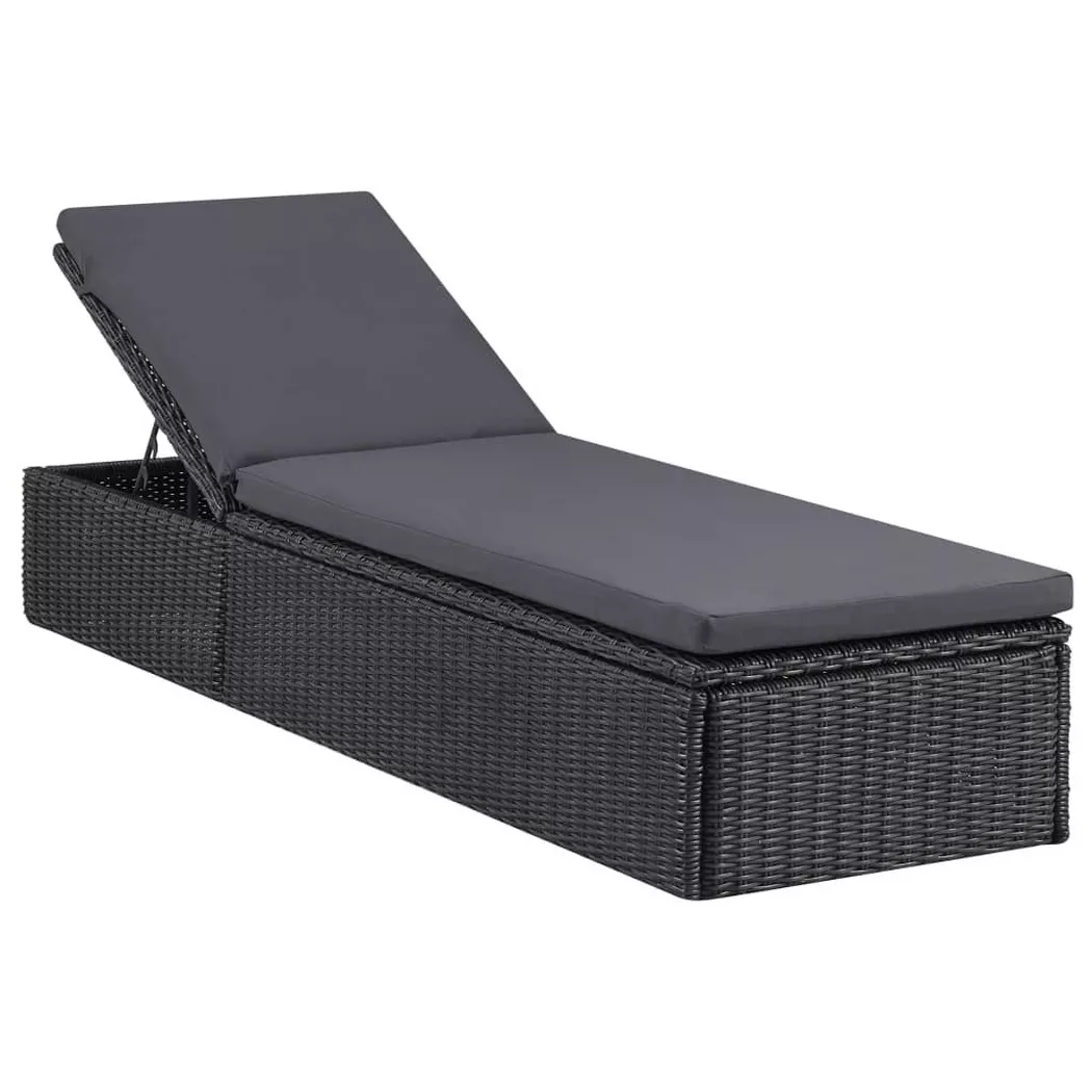 VidaXL - sdraio Polirattan, One Size, Nero