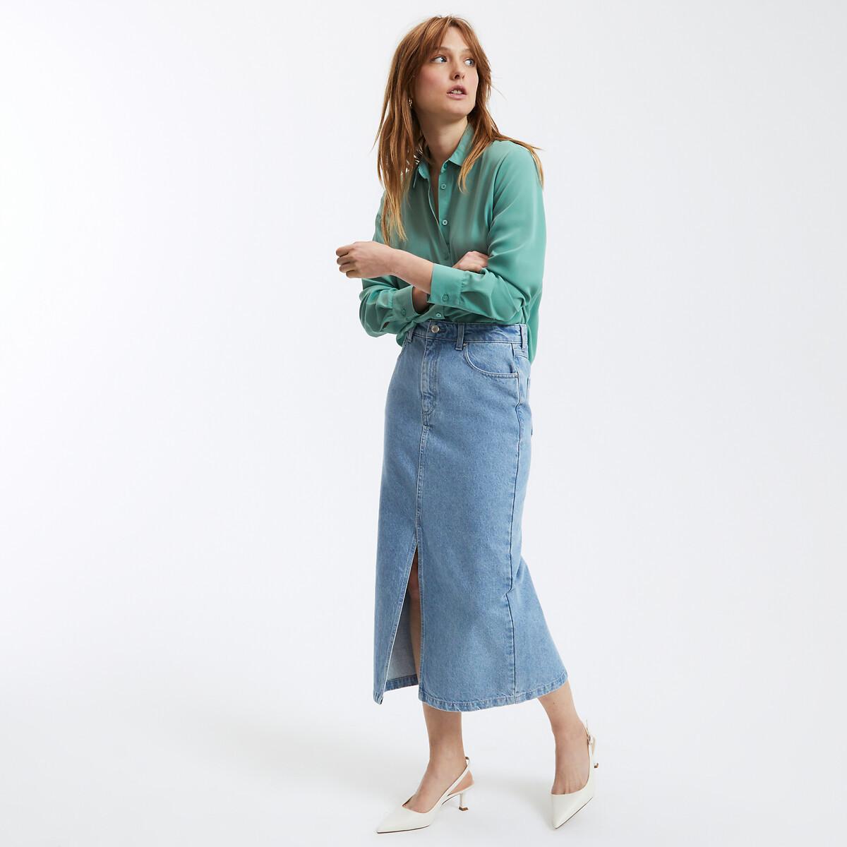 La Redoute Collections  Jupe droite longue en denim 