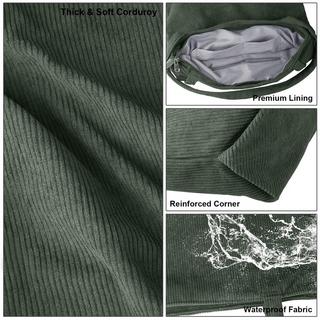 Only-bags.store Sac à Bandoulière en Velours Côtelé avec Fermeture Éclair Grand Sac Cabas  