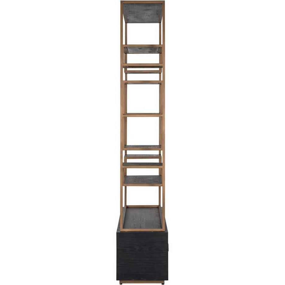 mutoni Étagère murale Hunter noir doré brossé 120  