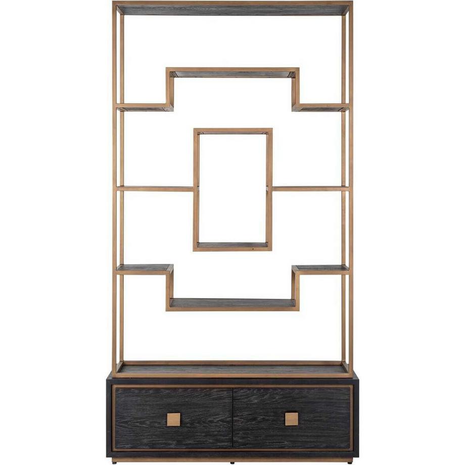 mutoni Étagère murale Hunter noir doré brossé 120  
