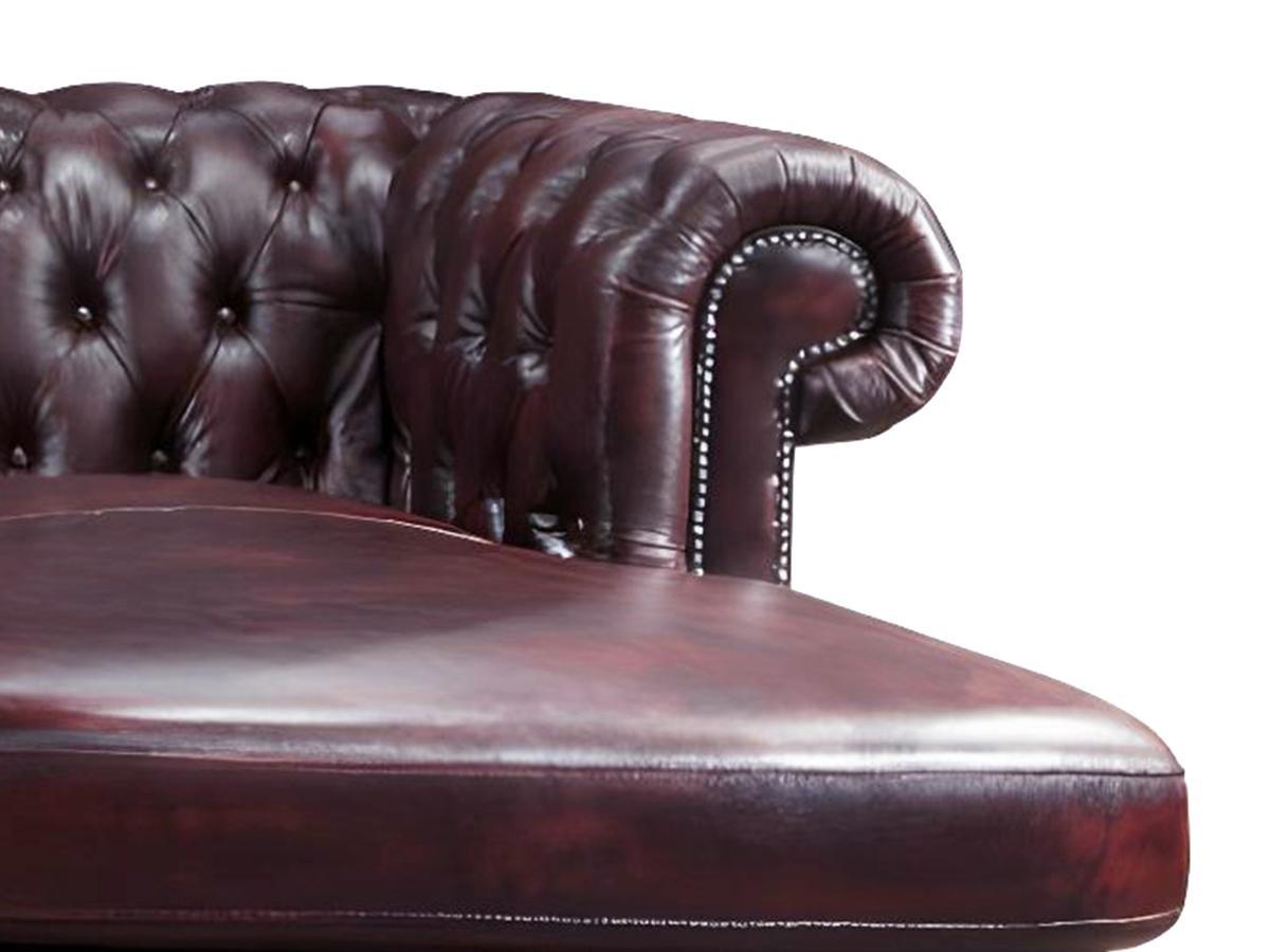 Vente-unique Chesterfield Ecksofa Büffelleder Ecke Links braun BRENTON  