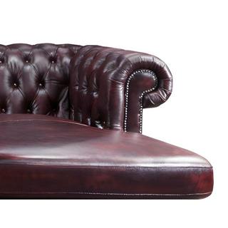 Vente-unique Chesterfield Ecksofa Büffelleder Ecke Links braun BRENTON  