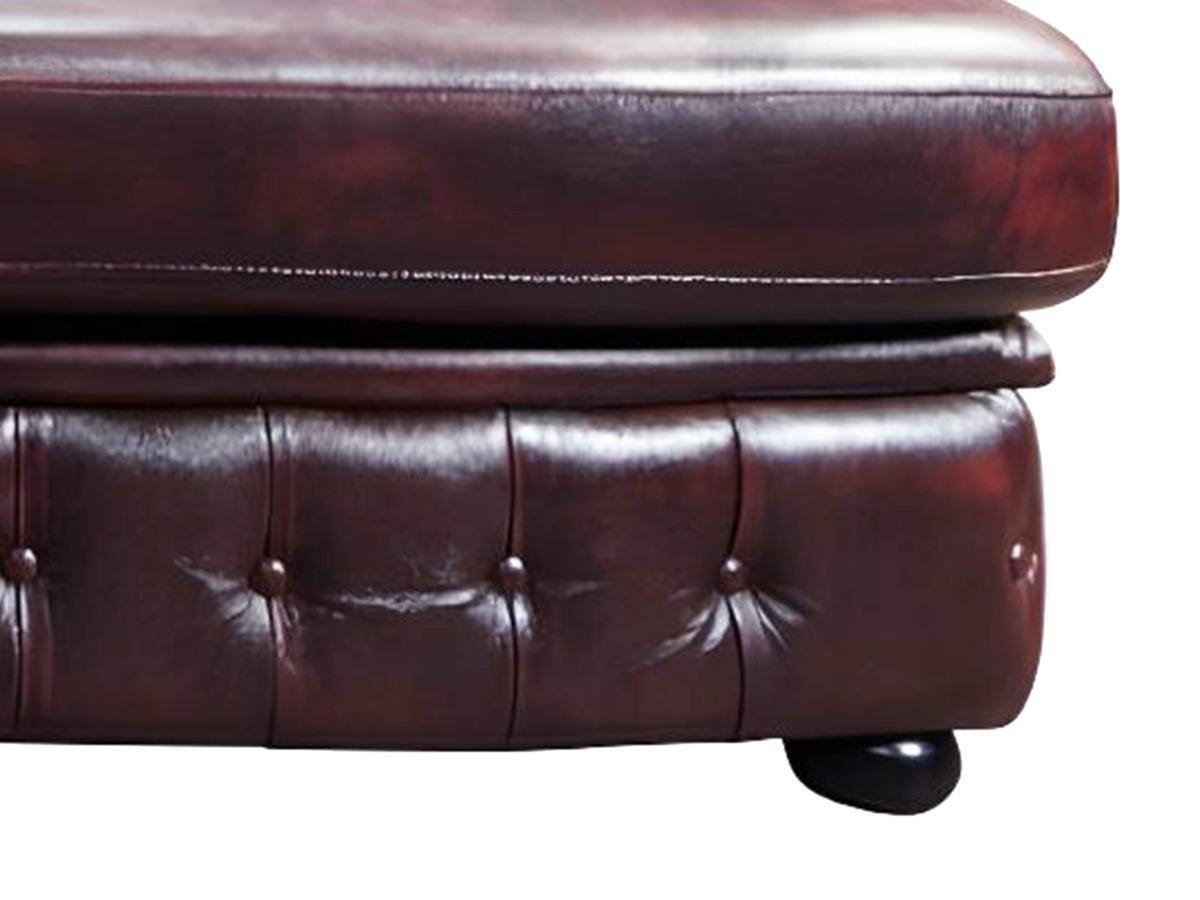 Vente-unique Chesterfield Ecksofa Büffelleder Ecke Links braun BRENTON  