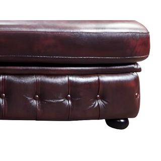 Vente-unique Chesterfield Ecksofa Büffelleder Ecke Links braun BRENTON  