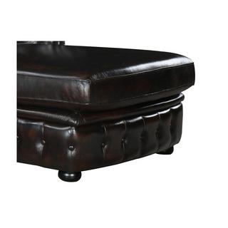 Vente-unique Chesterfield Ecksofa Büffelleder Ecke Links braun BRENTON  