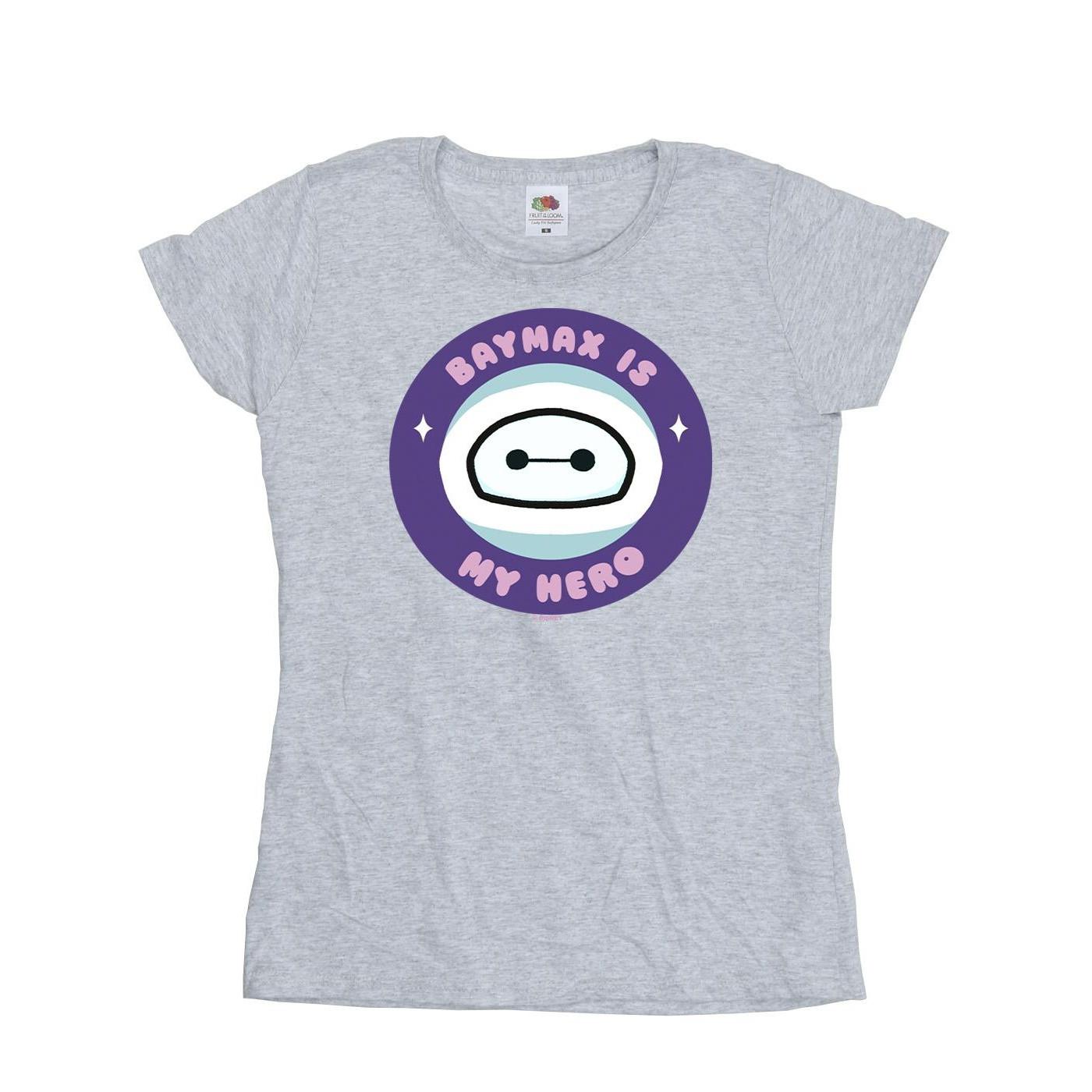 Image of Big Hero 6 Baymax My Hero Pocket Tshirt Damen Grau XXL
