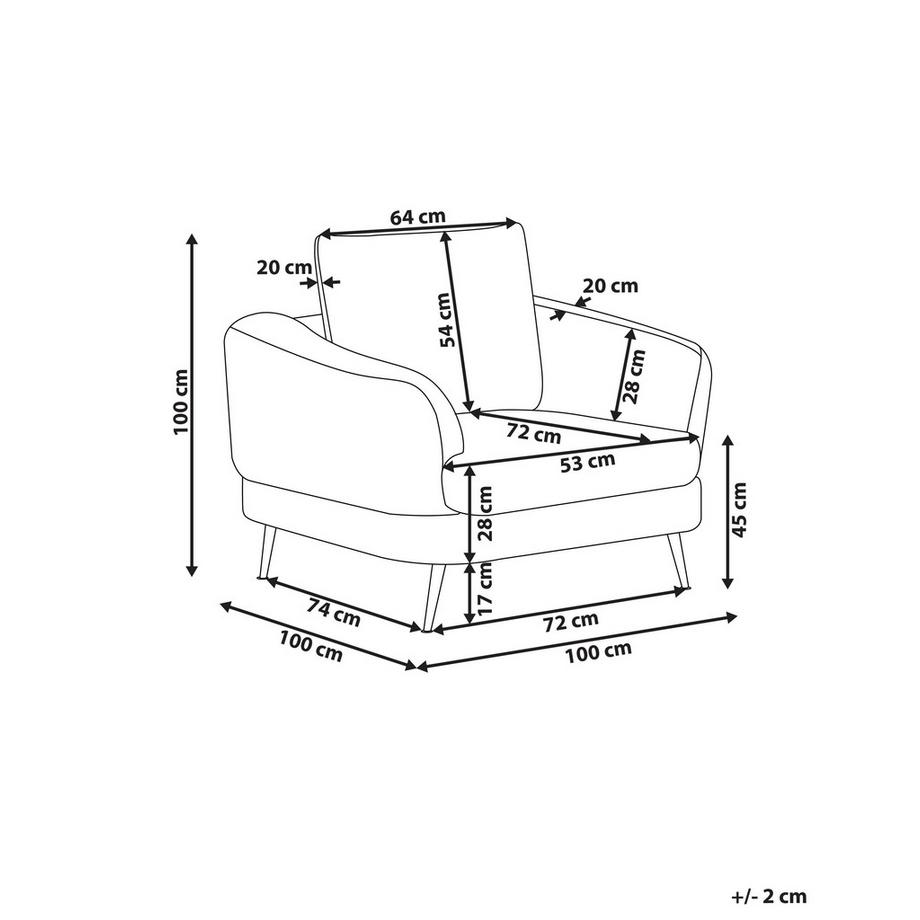 Beliani Fauteuil en Tissu Moderne KJAER  