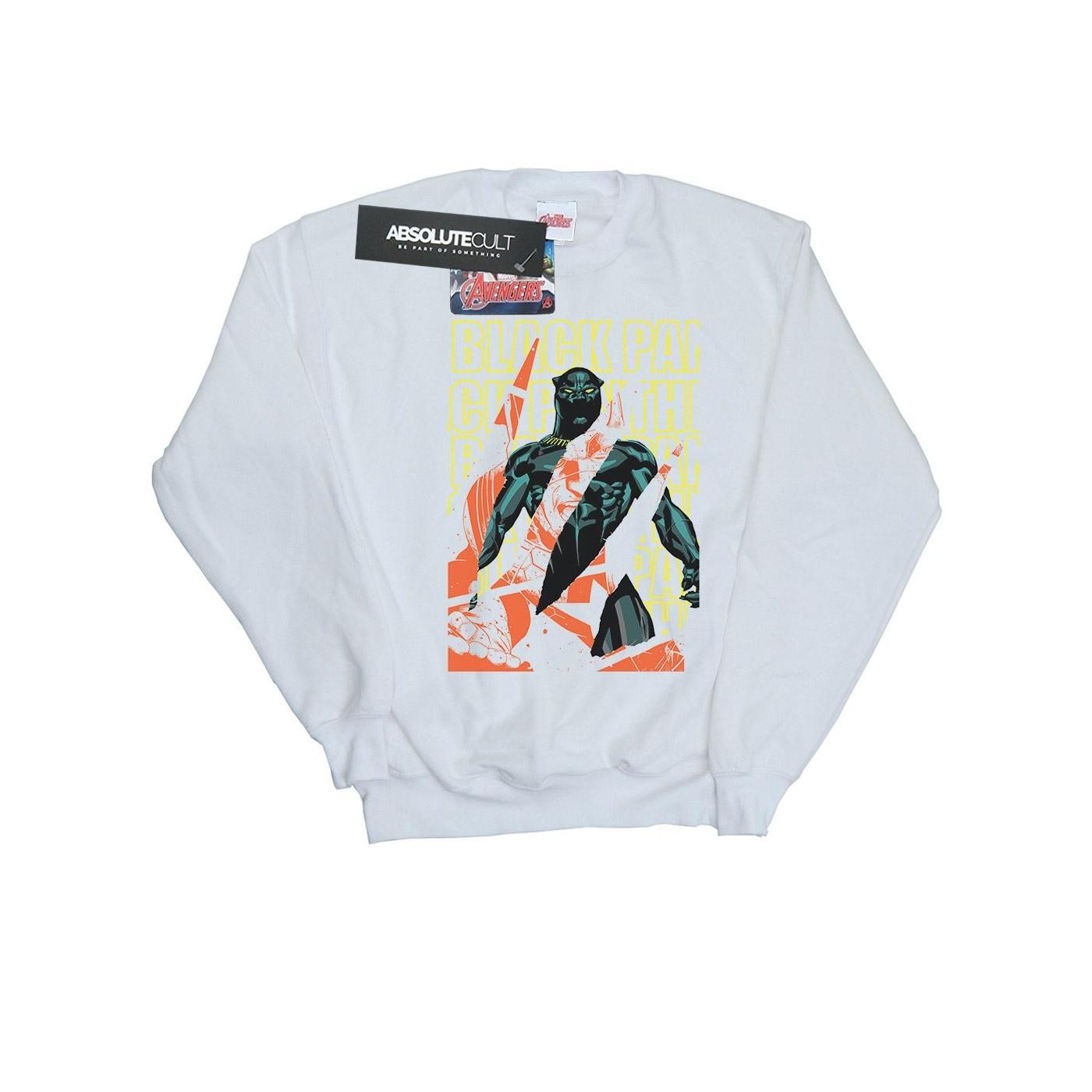 Image of Avengers Black Panther Collage Sweatshirt Jungen Weiss 128