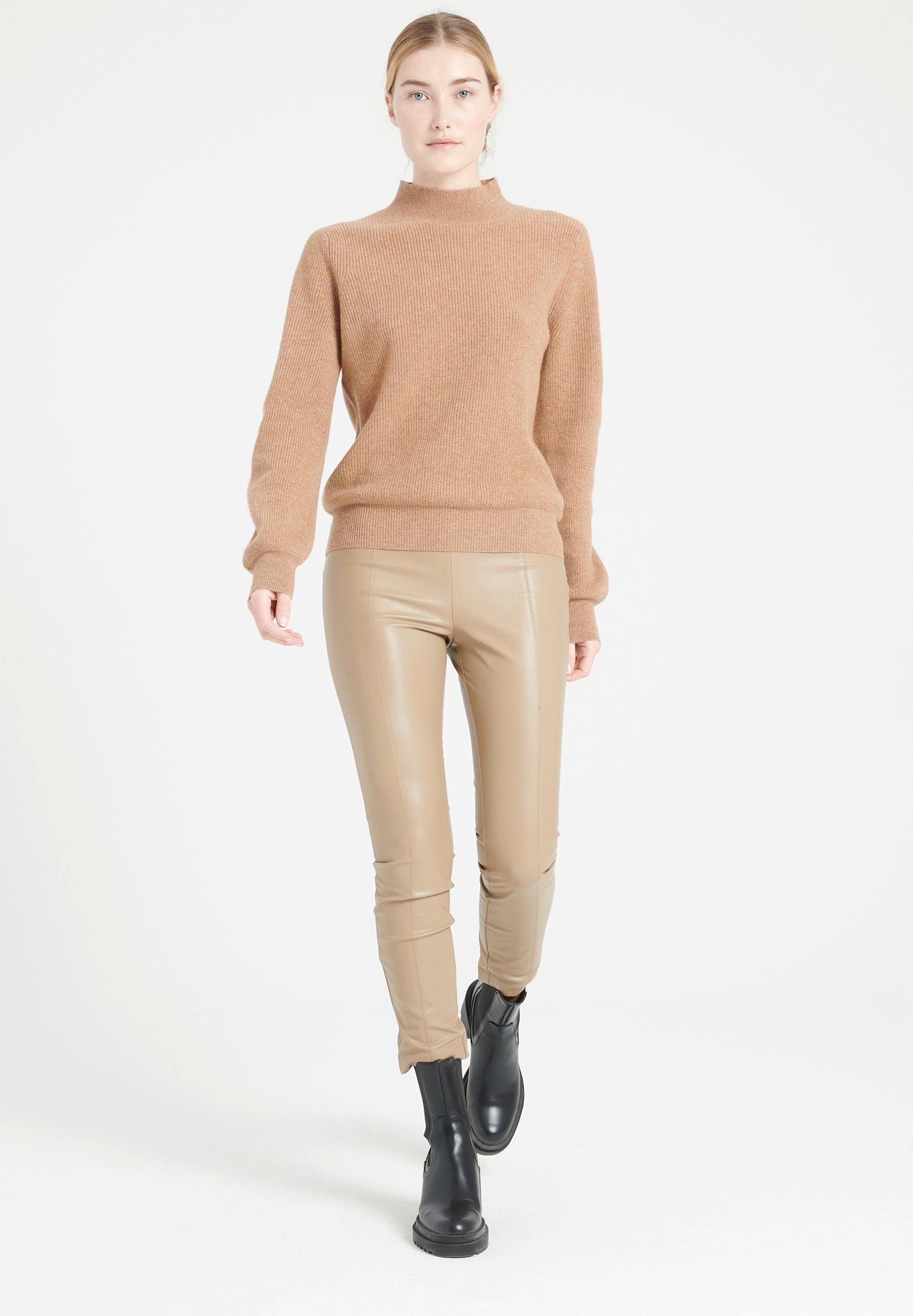 Image of Mia 1 Pullover Mit Stehkragen - 100% Kaschmir Damen Camel XL