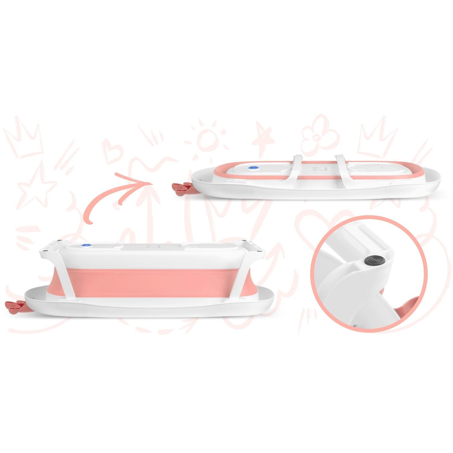 B2X  Vaschetta per bagnetto con cuscino RK-280 bianco/rosa 