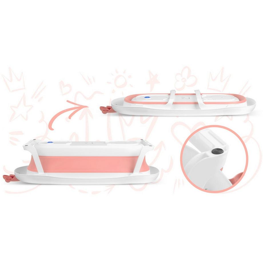 B2X  Baignoire bébé avec oreiller RK-280 blanc/rose 