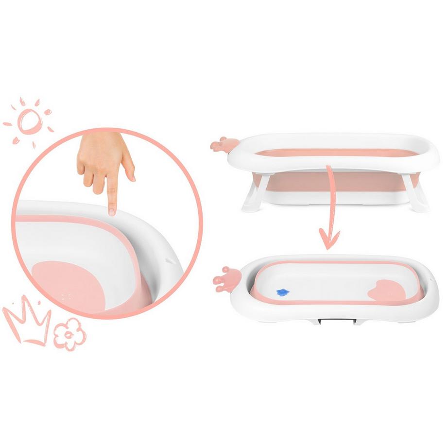 B2X  Baignoire bébé avec oreiller RK-280 blanc/rose 