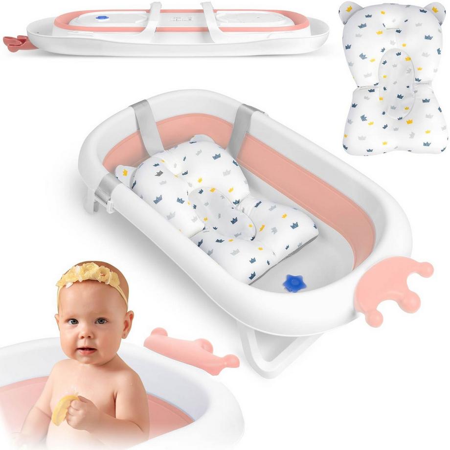 Baignoire bébé avec oreiller RK-280 blanc/rose