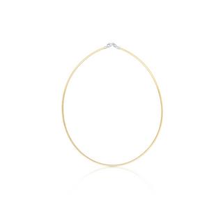 MUAU Schmuck  Collier Omega Glied Bicolor Gelb-/Weissgold 750, 2.2mm, 42cm 