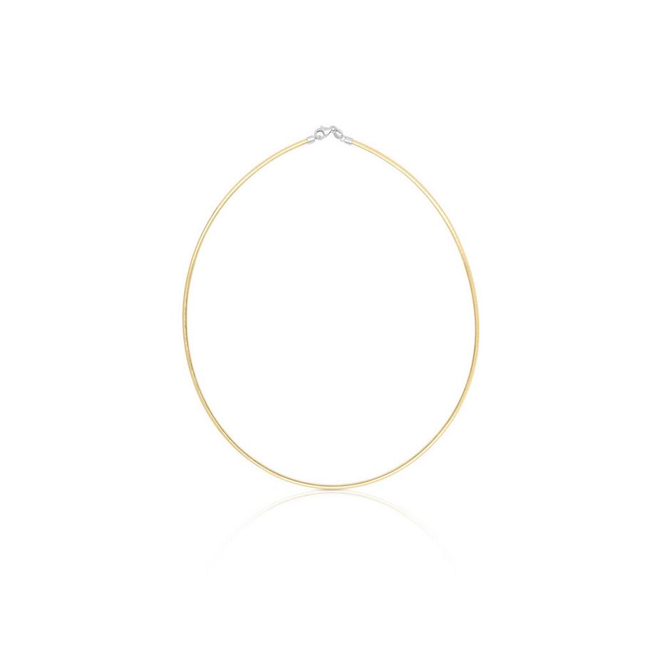 MUAU Schmuck  Collier Omega Glied Bicolor Gelb-/Weissgold 750, 2.2mm, 42cm 