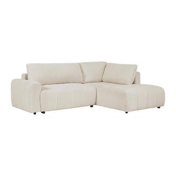 Ecksofa mit Schlaffunktion - Ecke rechts - Cord - Beige - RICIA