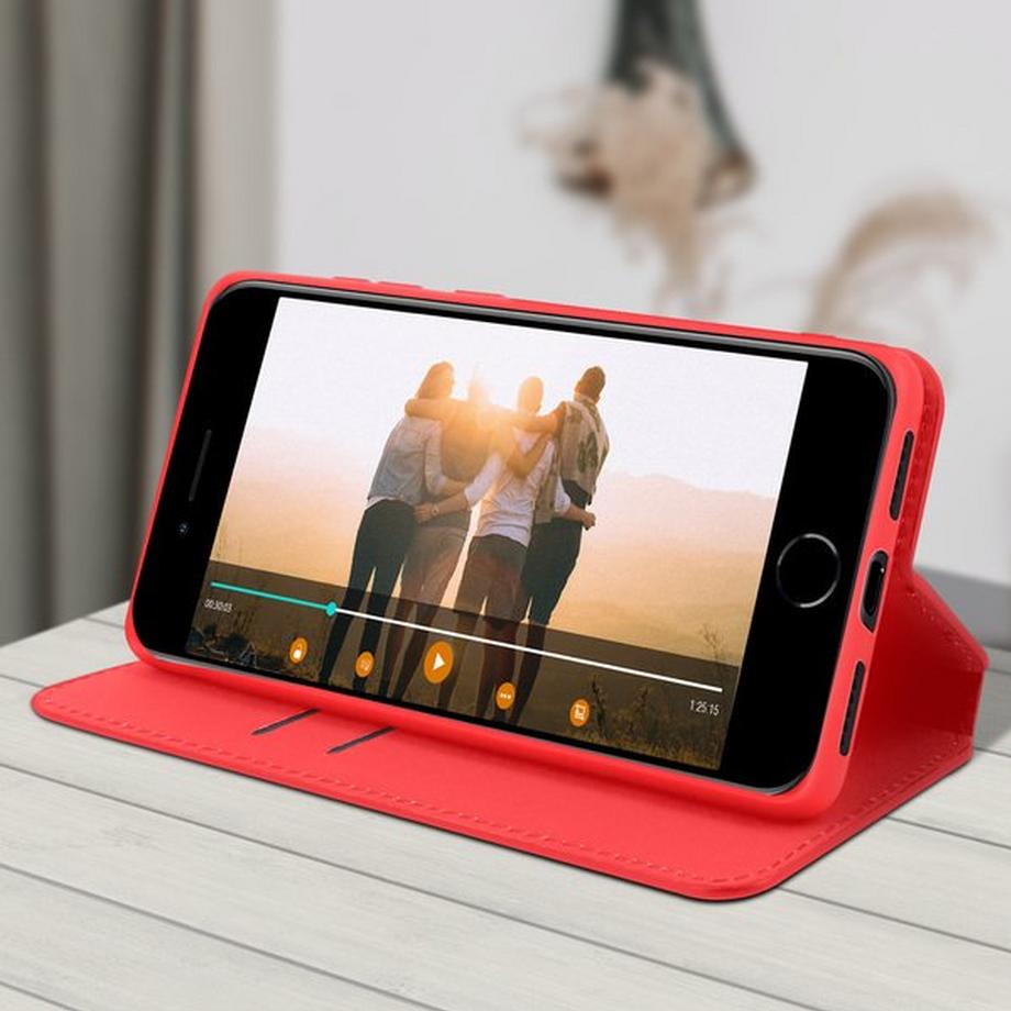 Avizar  Custodia Flip iPhone SE / 7 / 8 rosso 