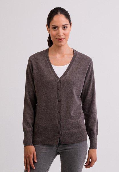 Image of Kaschmir Cardigan V-ausschnitt Damen Beige XL