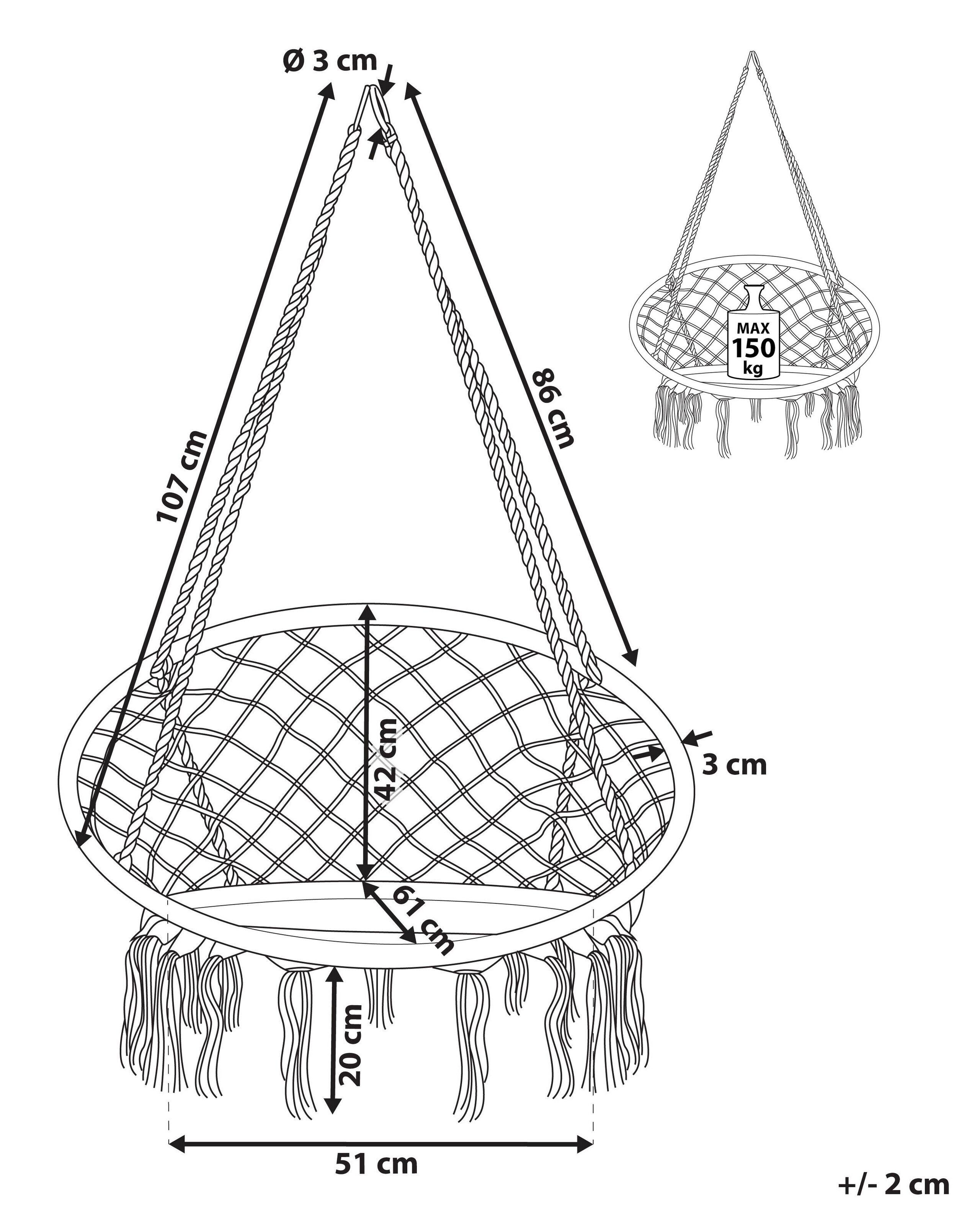 Beliani Sedia sospesa da fissare al soffitto en Cotone Boho GABELLA  