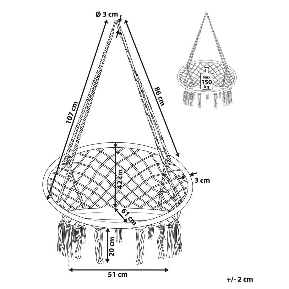 Beliani Hängesessel aus Baumwolle  GABELLA  