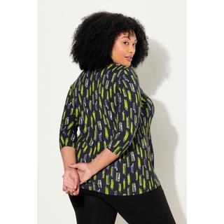 Ulla Popken  Longshirt, A-Linie, V-Ausschnitt, 3/4-Arm 