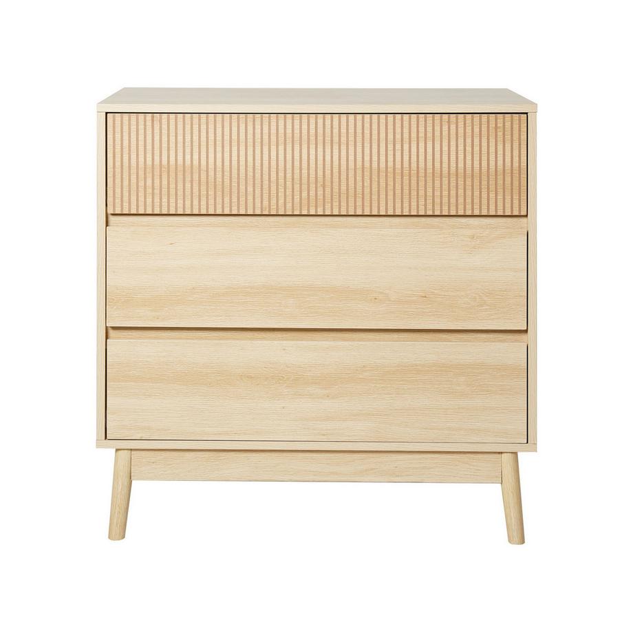 Beliani Kommode mit 3 Schubladen aus MDF-Platte Rustikal WALES  