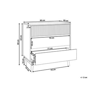 Beliani Kommode mit 3 Schubladen aus MDF-Platte Rustikal WALES  