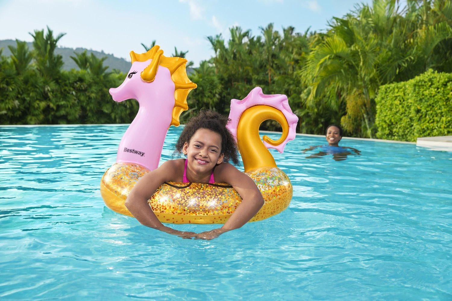 Bestway  Anello da nuoto con cavalluccio marino glitterato 