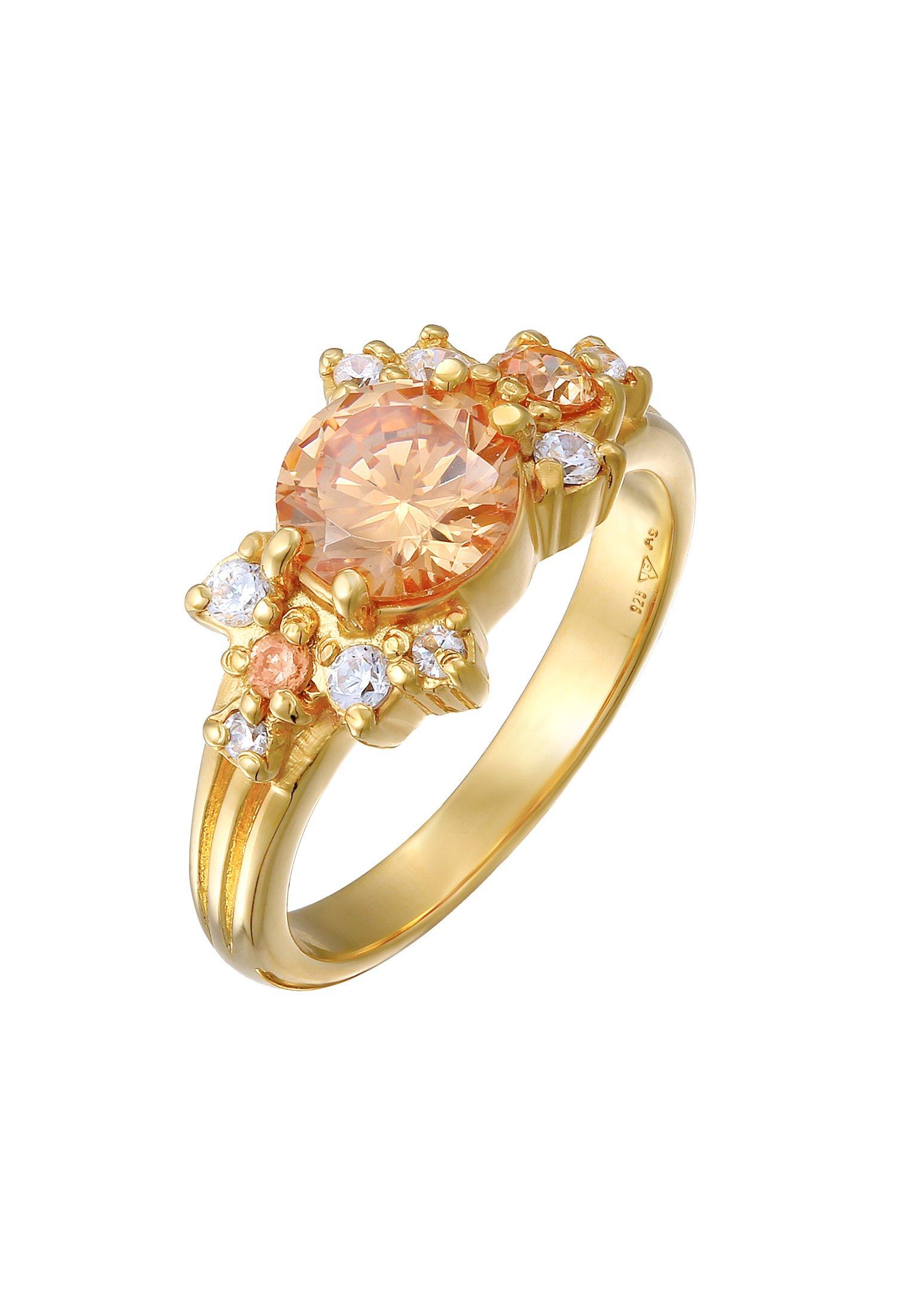 Image of Ring Cocktail Statement Zirkonia Damen Gold 52mm