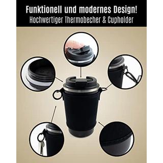 Only-bags.store  Cupholder Set - Cupholder und Thermobecher zum Umhängen - Neopren Cupholder mit verstellbarem 