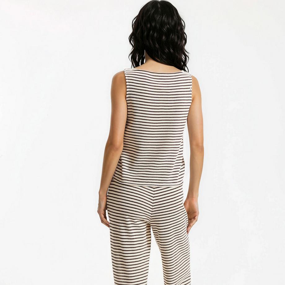 La Redoute Collections Gestreiftes Häkel Rundhals Top  