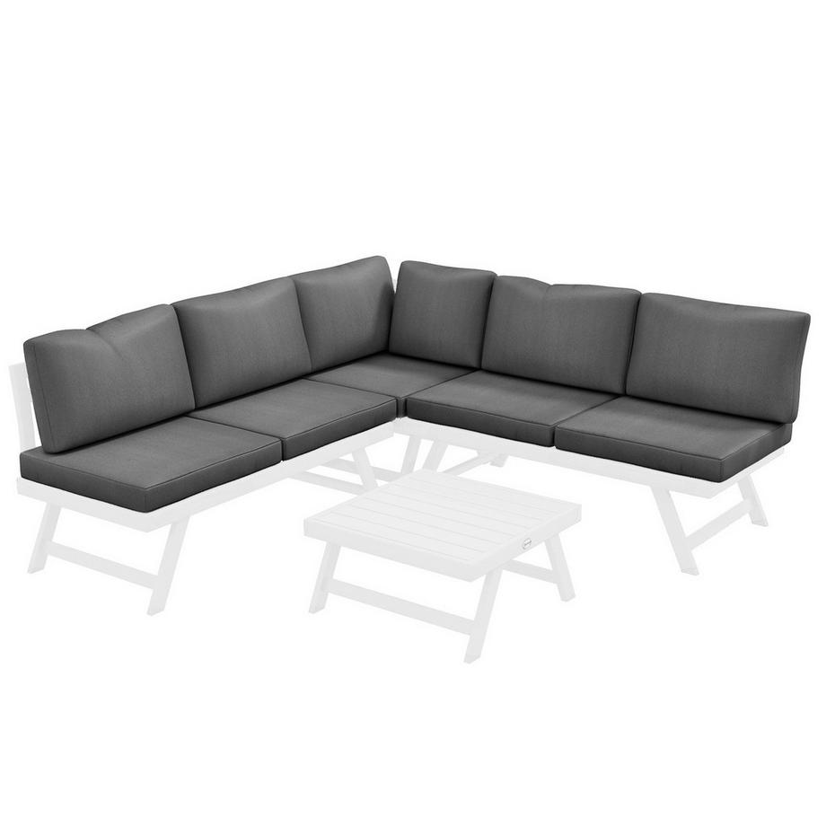 4-Tlg. Gartenmöbel-Set, Balkonmöbel-Set Mit Ecksofa, Doppelsofa, Couchtisch, Gartenlounge-Set Mit Sitzkissen, Grau