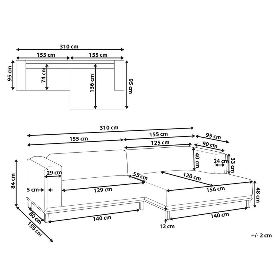 Beliani Ecksofa aus Bouclé  VENG  