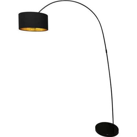 mutoni  Lampe Arc avec abat-jour en tissu noir 