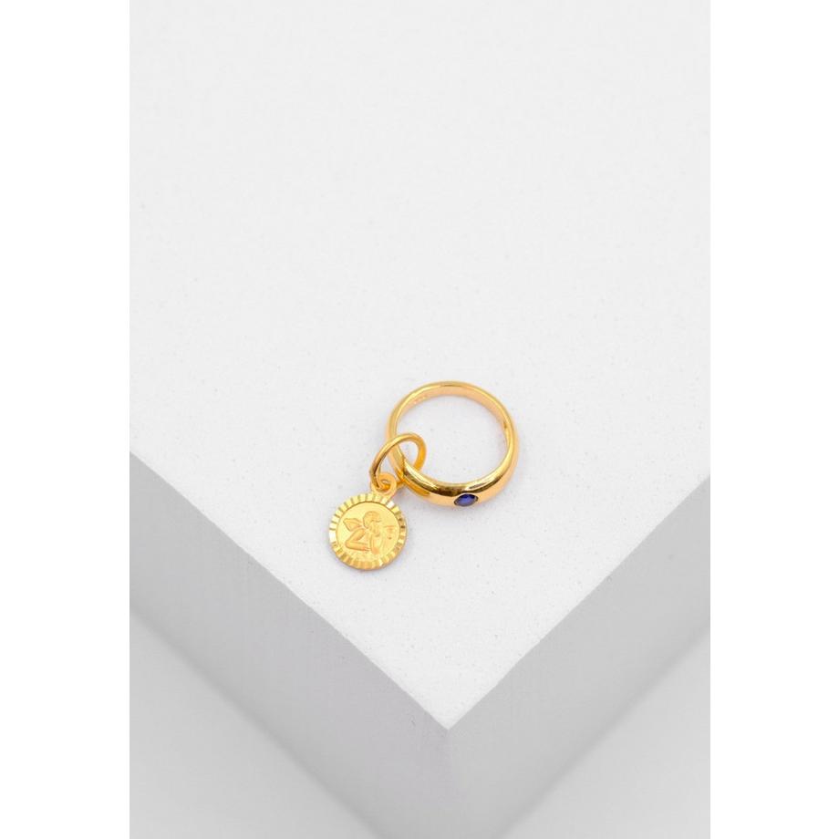 MUAU Schmuck  Anhänger Taufring Gelbgold 750 Saphir 