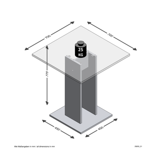 Calicosy Table de Salle à Manger Carrée 70x70cm - Bandol  