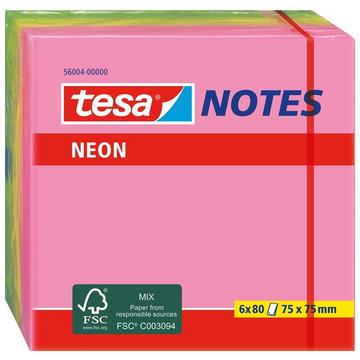 TESA Neon Notes 75x75mm 560040000 3 Farben ass. 6x80 Blatt