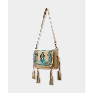 Joe Browns  Geflochtene Wildleder-Perlen-Crossbody-Tasche 